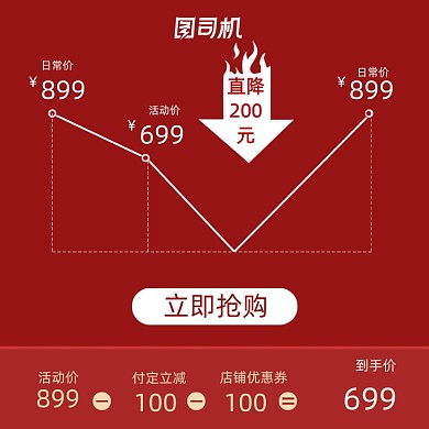 天猫淘宝双十一双十二促销降价主图模板