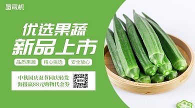 果蔬上新简约手机横版海报
