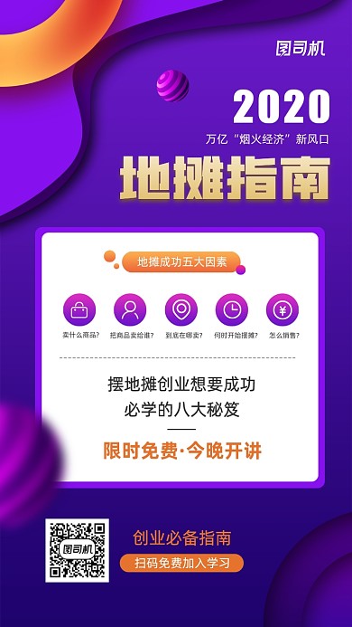 2020地摊经济指南教育海报