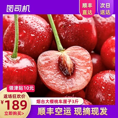 618双十一年中狂欢返场水果车厘子樱桃主图