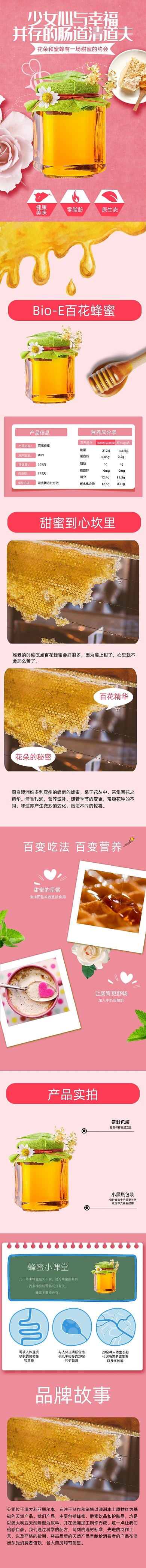 粉色蜂蜜少女心淘宝电商详情页