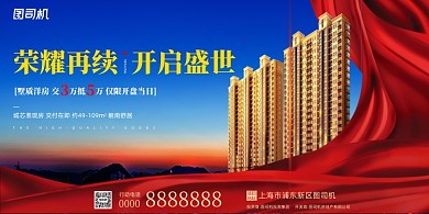 房地产宣传促销简约红色展板