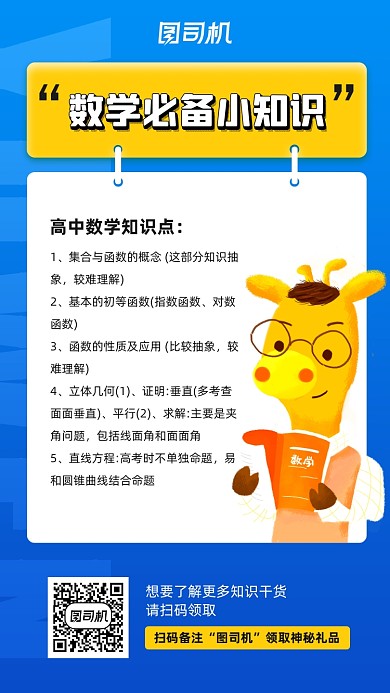 数学必背知识点卡片宣传手机海报