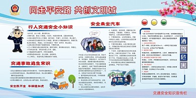 交通安全知识教育宣传栏展板