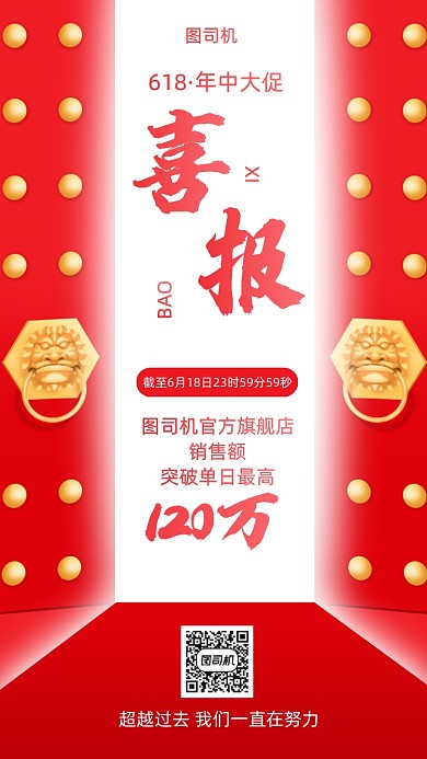 618年中大促销售喜报手机海报