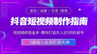 抖音短视频制作指南教育课程封面