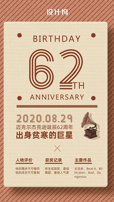 迈克尔杰克逊62周年诞辰海报