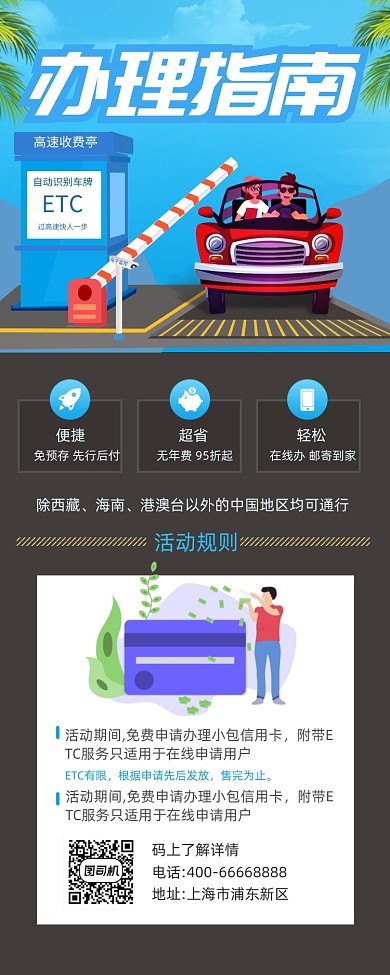 ETC办理指南简约大气手机长图