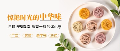 清新简约中秋月饼选购公众号首图