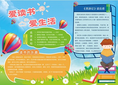 爱阅读爱生活读书小报手抄报