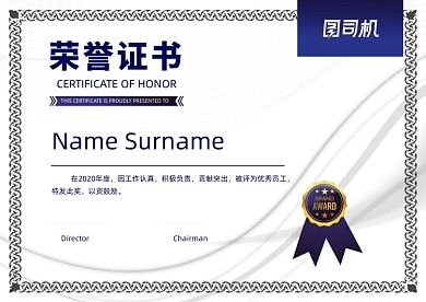 简约时尚几何线条荣誉证书授权书