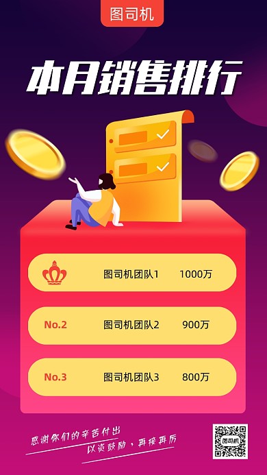 金融理财销售排行榜手机海报