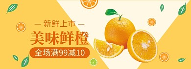 秋季水果橙子促销banner