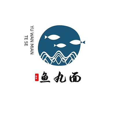 文艺日式鱼丸面标志LOGO