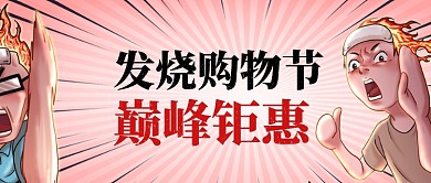 发烧购物节巅峰钜惠手绘公众号首图