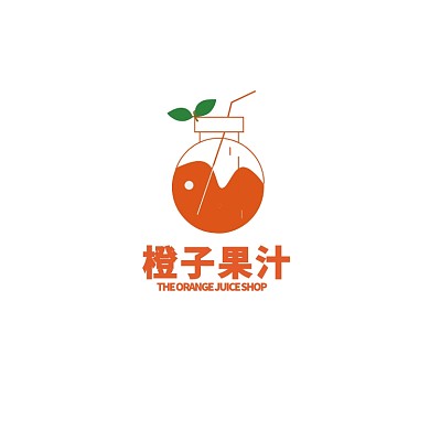 橙子果汁标志卡通LOGO