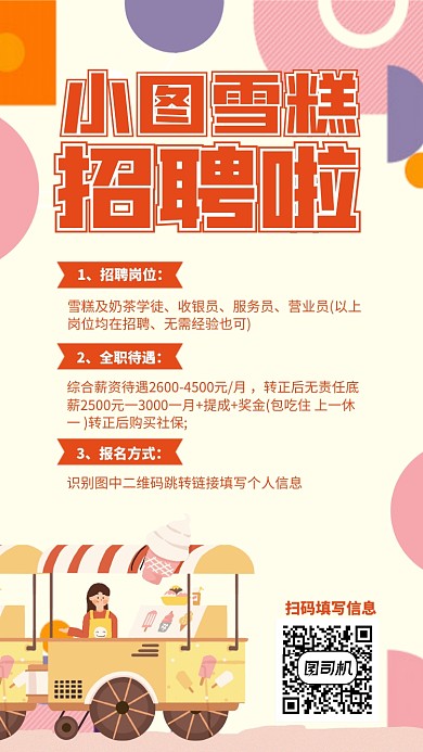 创意艺术手绘招聘岗位手机海报