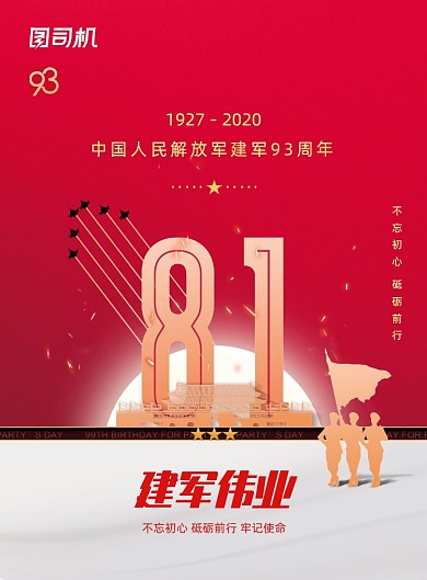 红色81八一建军节宣传海报