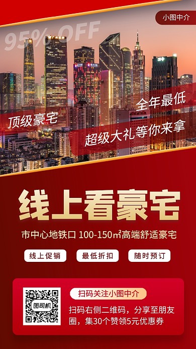 房地产促销商务风手机海报