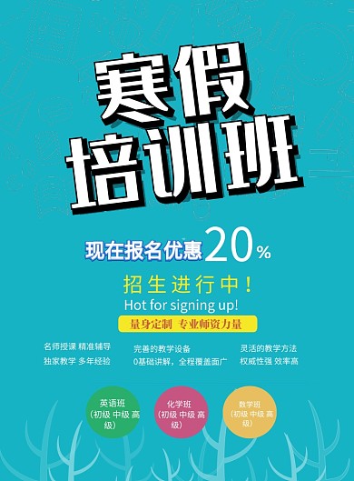 寒假培训班宣传单设计