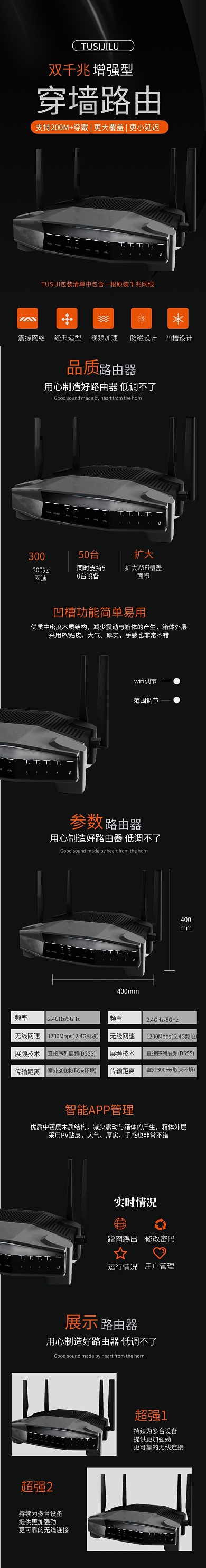 简约橙色路由器详情页