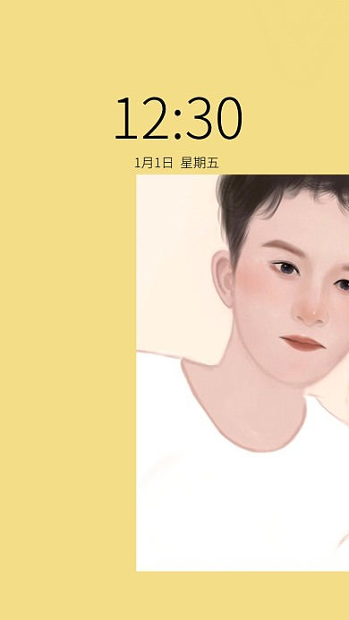 柠檬黄手绘男手机壁纸