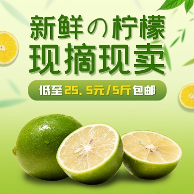 柠檬橙子橘子水果新鲜果蔬电商主图