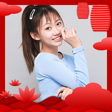 国庆红色喜庆灯笼微信头像