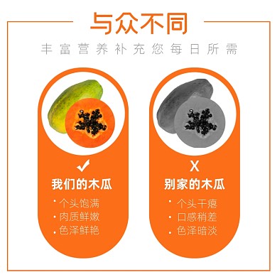 水果蔬果木瓜电商淘宝主图直通车模板