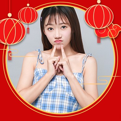 春节过年头像十一国庆红色灯笼喜庆头像