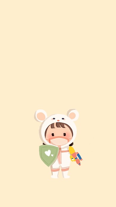 花瓣手绘熊孩子手机壁纸
