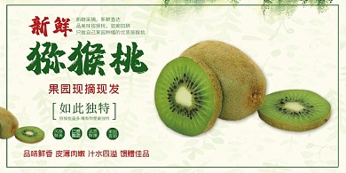 新鲜猕猴桃清新展牌