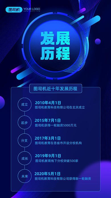 企业发展历程宣传手机海报