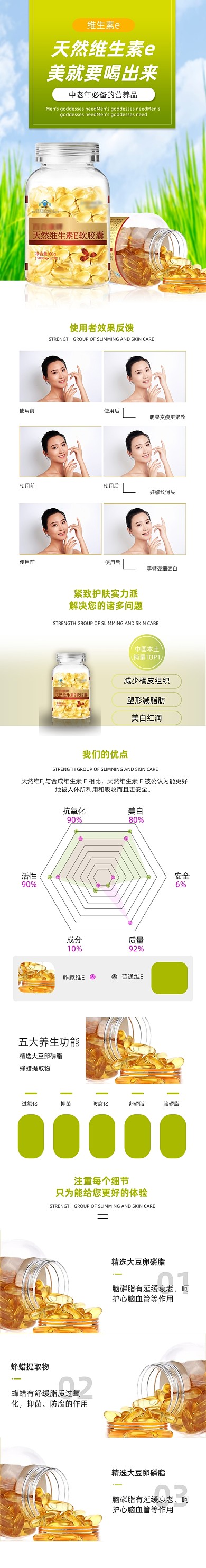 维生素e保健保养护肤品详情页