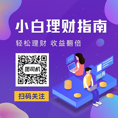 小白理财指南商务插画方形二维码