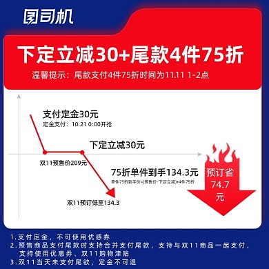 双十一预售价格曲线促销活动说明主图