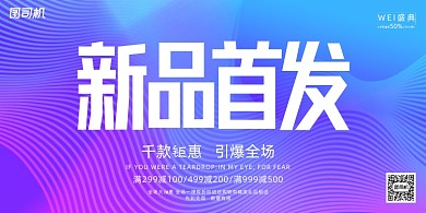 促销大气简约新品首发折扣活动展板