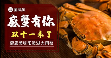 阳澄湖大闸蟹双十一促销淘宝海报