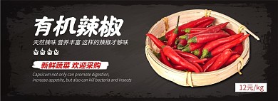 有机辣椒生鲜蔬菜电商全屏海报