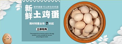新鲜土鸡蛋电商全屏海报