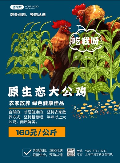 大公鸡超市促销创意印刷海报