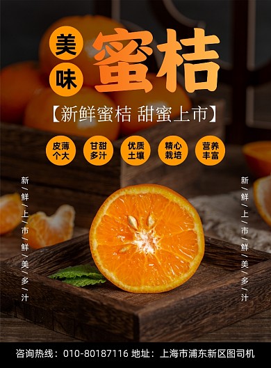 蜜桔水果促销宣传印刷海报