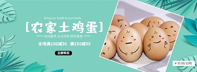 农家土鸡蛋电商全屏海报