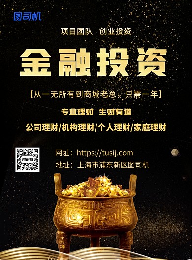 金融投资奢华黑色简约宣传海报