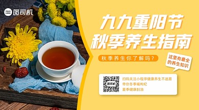 重阳节养生指南简约渐变手机海报
