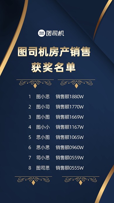 销售获奖名单大气创意时尚手机海报