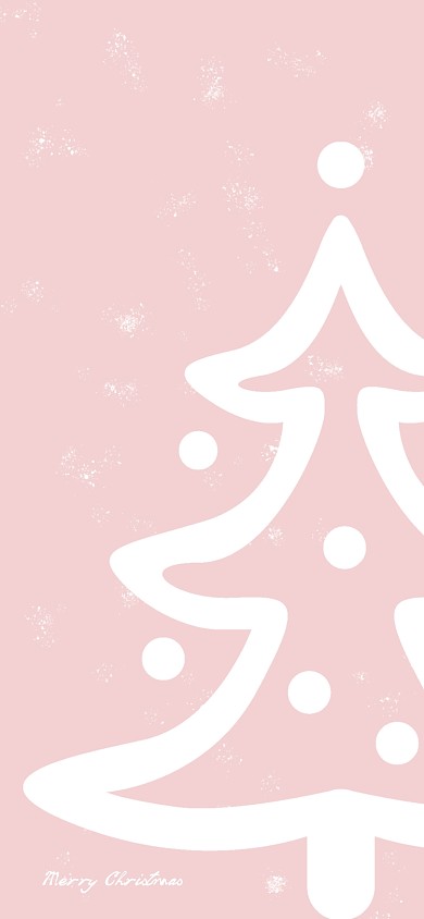 圣诞树创意粉色手机壁纸