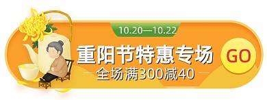 重阳节插画橙色电商天猫胶囊