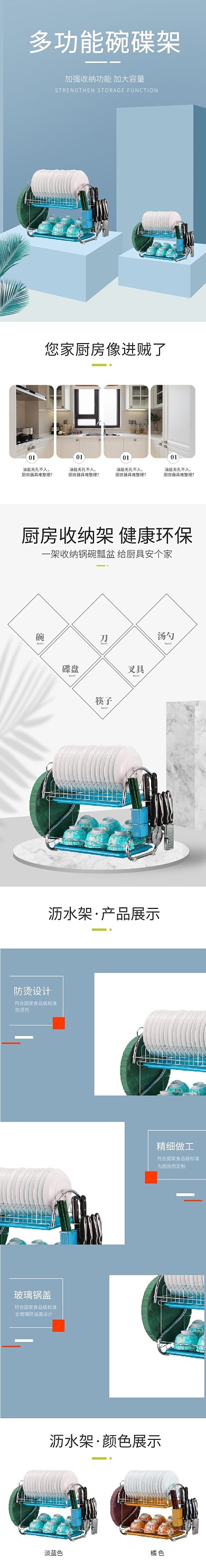 厨房用品沥水架洗碗池家居详情页