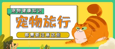 宠物旅行卡通猫咪公众号首图